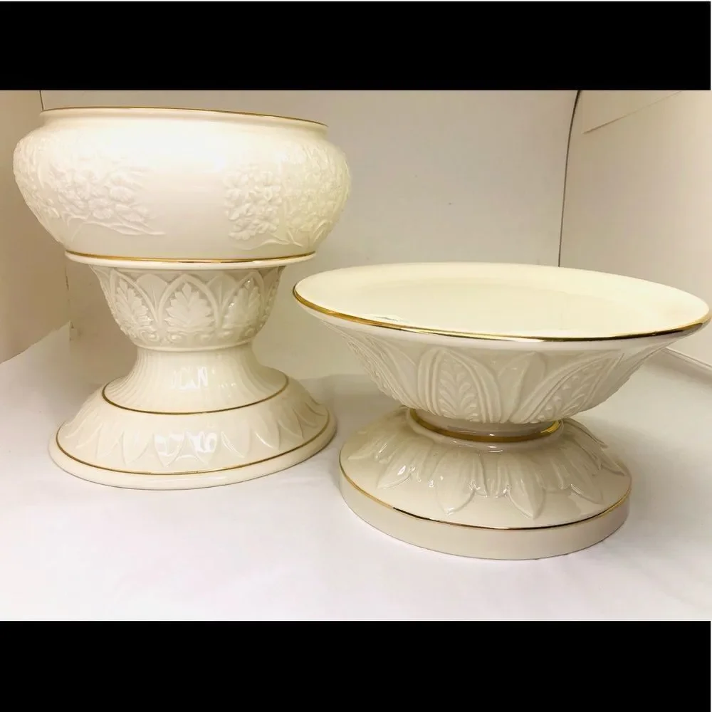 Lenox China Serveware Set: Bowl & 2 Display Bases